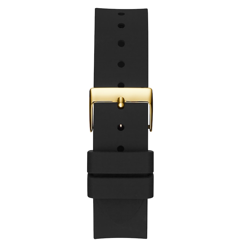 Main Image 5 of Guess Ladies' Crystal Dial Black Silicone Strap Watch