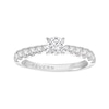 Thumbnail Image 1 of Engagement Ring The Forever Diamond Platinum Solitaire Shoulder Detail 1ct Diamond Ring