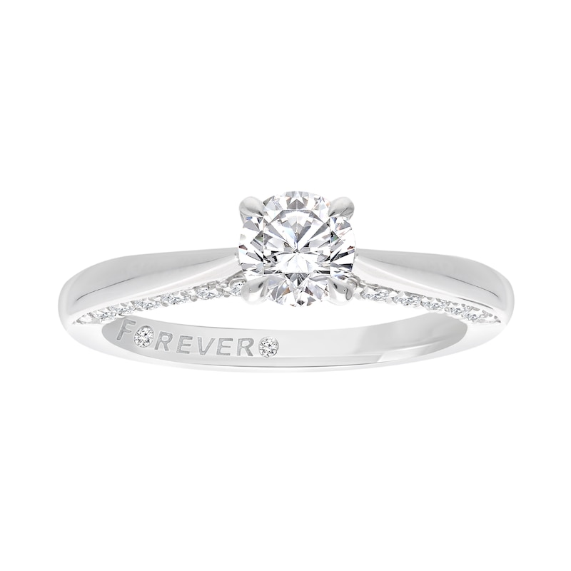 Main Image 1 of Engagement Ring The Forever Diamond Platinum Solitaire Hidden Accent 1ct Diamond Ring