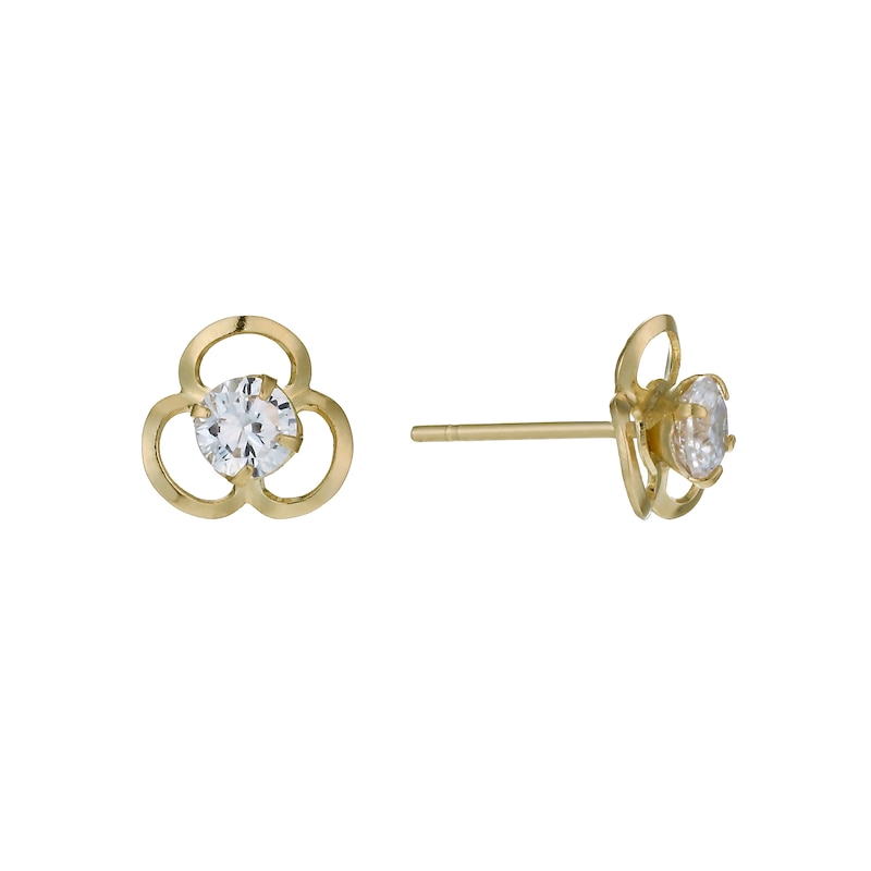 Main Image 1 of 9ct Yellow Gold Cubic Zirconia Earrings