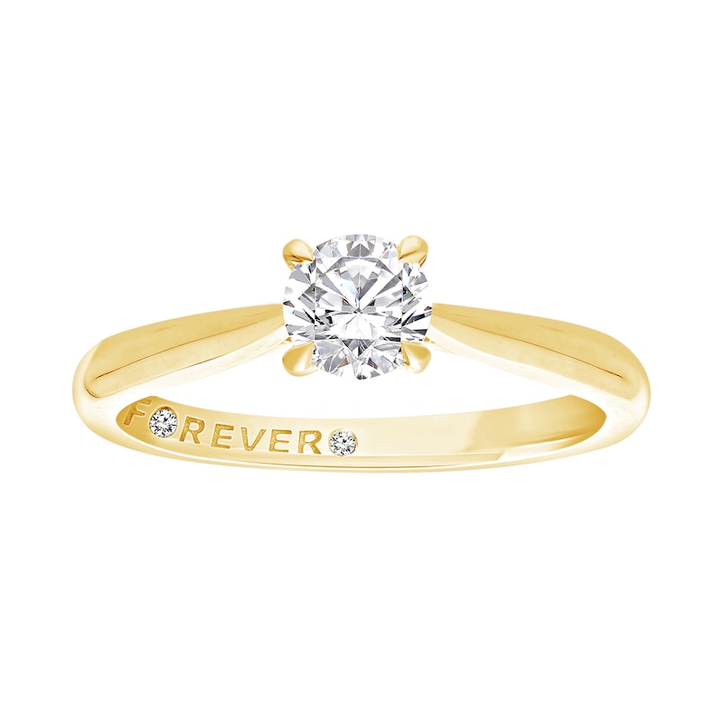 Main Image 1 of Engagement Ring The Forever Diamond 18ct Yellow Gold Solitaire 0.50ct Diamond Ring