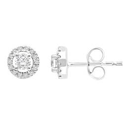 The Forever Diamond 9ct White Gold 0.25ct Diamond Halo Stud Earrings
