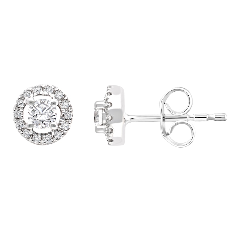Main Image 1 of The Forever Diamond 9ct White Gold 0.25ct Diamond Halo Stud Earrings