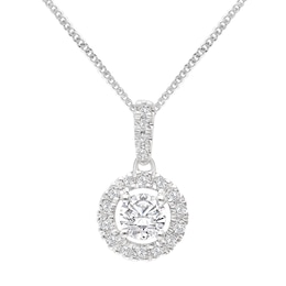The Forever Diamond 9ct White Gold 0.25ct Diamond Halo Pendant Necklace
