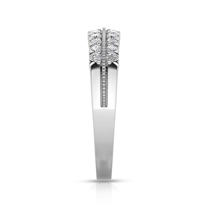 Main Image 3 of 9ct White Gold Double Row 0.33ct Diamond Eternity Ring