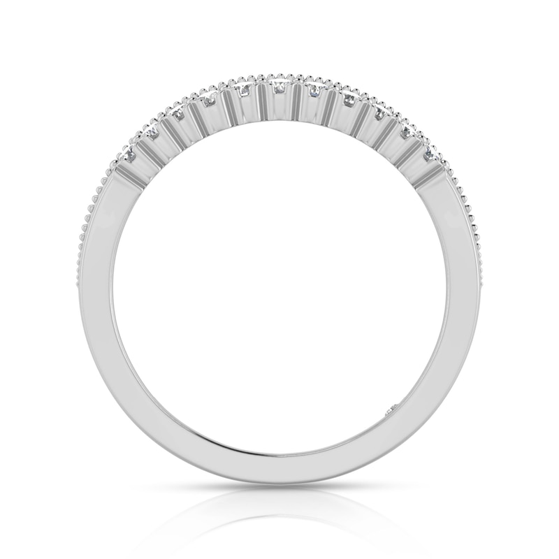 Main Image 4 of 9ct White Gold Double Row 0.33ct Diamond Eternity Ring