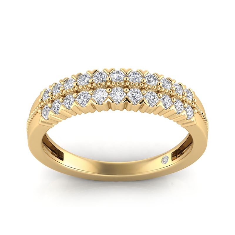 Main Image 1 of 9ct Yellow Gold Double Row 0.33ct Diamond Eternity Ring