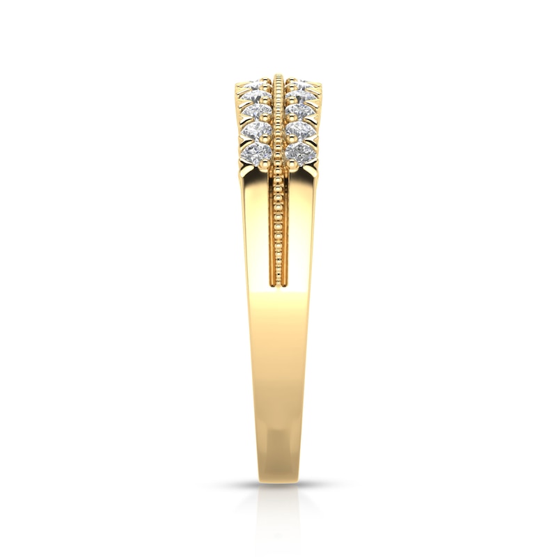 Main Image 3 of 9ct Yellow Gold Double Row 0.33ct Diamond Eternity Ring