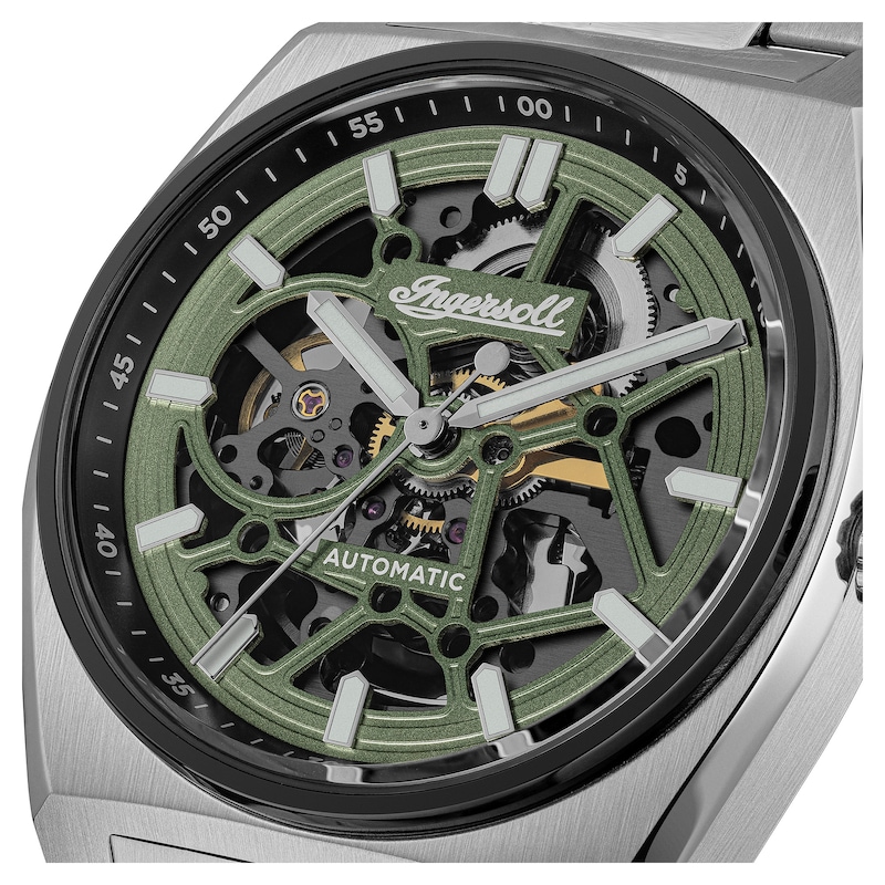 Main Image 2 of Ingersoll Vert Men's Automatic Green Dial Skeleton Stainless Steel Watch