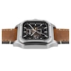 Thumbnail Image 4 of Ingersoll Men's Automatic Black Square Skeleton Dial Brown Leather Strap Watch