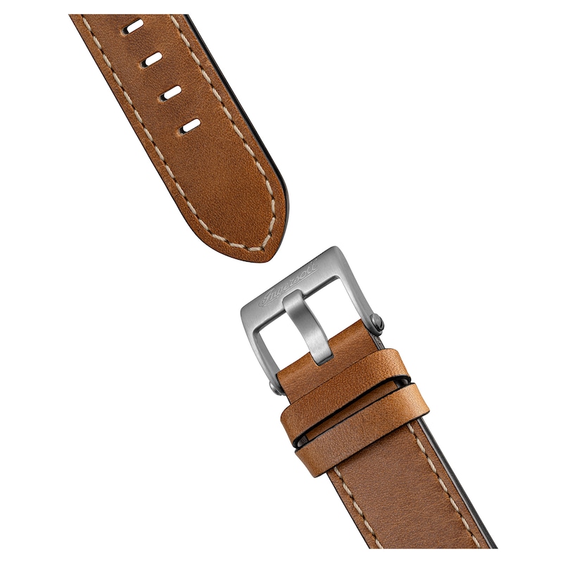 Main Image 5 of Ingersoll Men's Automatic Black Square Skeleton Dial Brown Leather Strap Watch