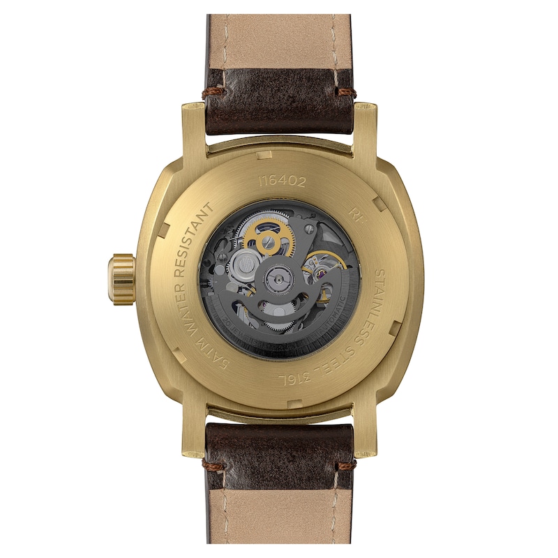 Main Image 6 of Ingersoll Outrider Men's Automatic Black Skeleton Dial Brown Leather Strap Watch