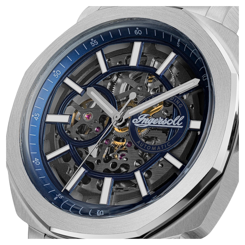 Main Image 2 of Ingersoll Outrider Men's Automatic Blue Skeleton Dial Stainless Steel Bracelet Watch