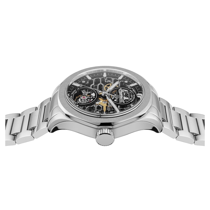 Main Image 3 of Ingersoll Bronc Men's Automatic Black Skeleton Dial Stainless Steel Bracelet Watch