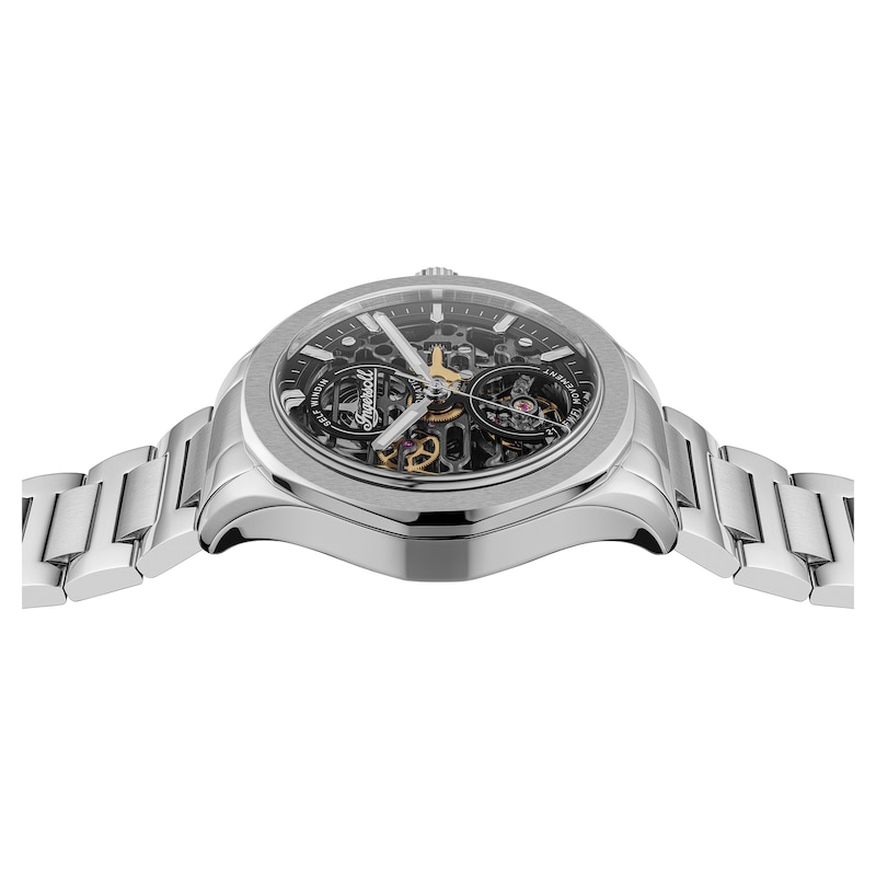 Main Image 4 of Ingersoll Bronc Men's Automatic Black Skeleton Dial Stainless Steel Bracelet Watch