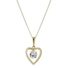 9ct Yellow Gold 16 inches Heart Cubic Zirconia Pendant