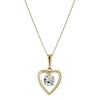 Thumbnail Image 0 of 9ct Yellow Gold 16 Inch Heart Cubic Zirconia Pendant