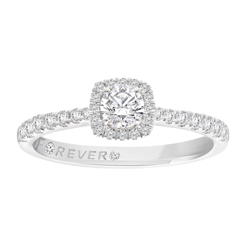 Main Image 1 of The Forever Diamond Platinum 0.50ct Diamond Halo Ring