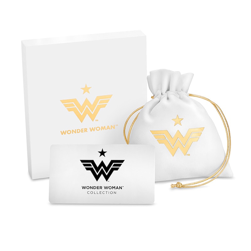 Wonder Woman Silver & 9ct Yellow Gold 0.11ct Diamond Pendant