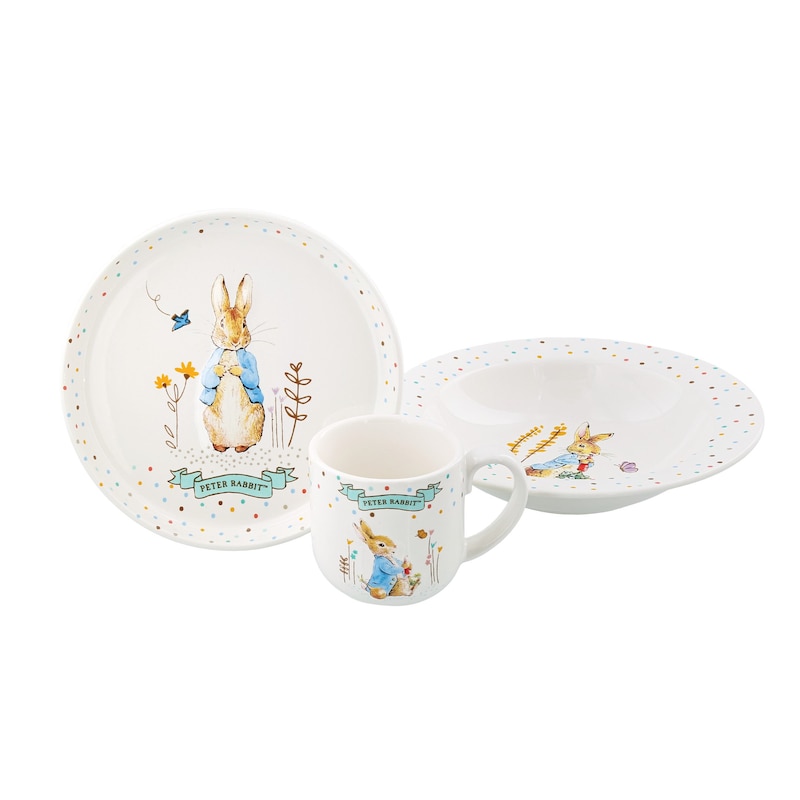 Main Image 1 of Peter Rabbit Three Piece Ceramic Dinner Set