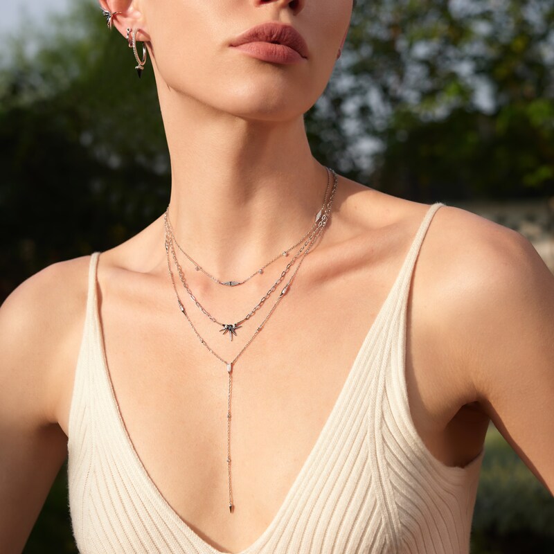 Main Image 2 of Ania Haie Sterling Silver Sparkle Point Y Necklace