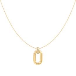 Ania Haie Gold Tone Oval Hoop Pendant Necklace