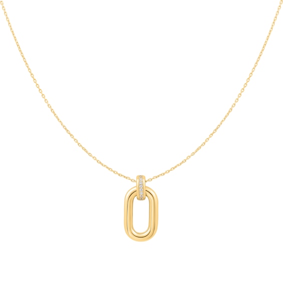 Ania Haie Gold Tone Oval Hoop Pendant Necklace