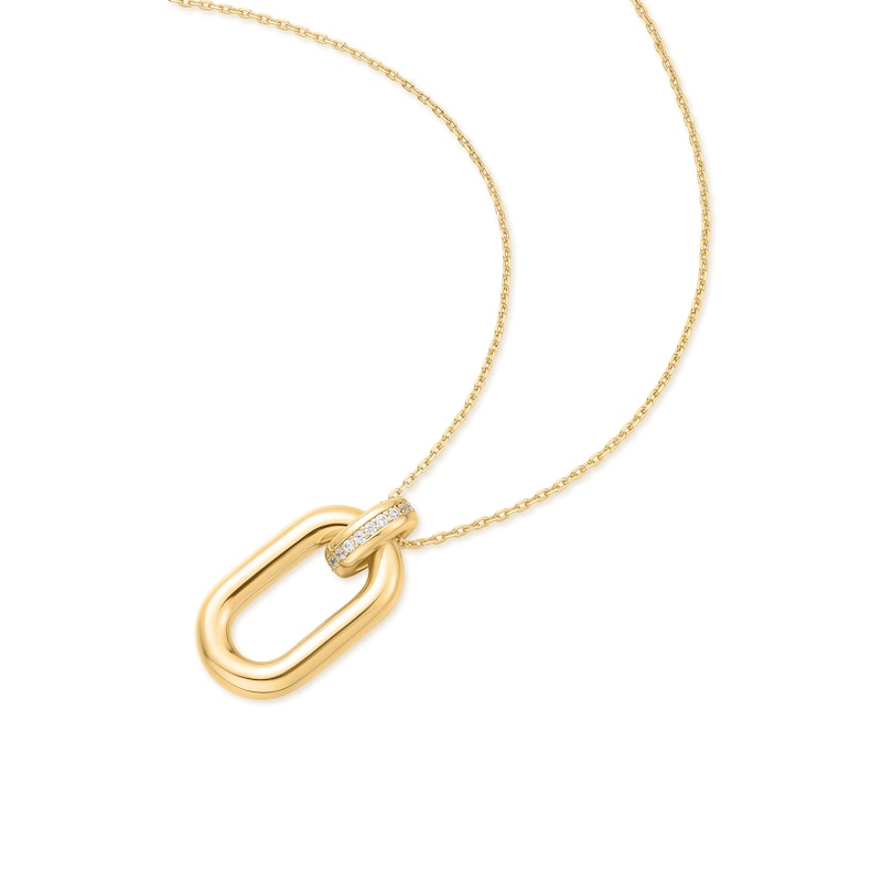 Main Image 2 of Ania Haie Gold Tone Oval Hoop Pendant Necklace
