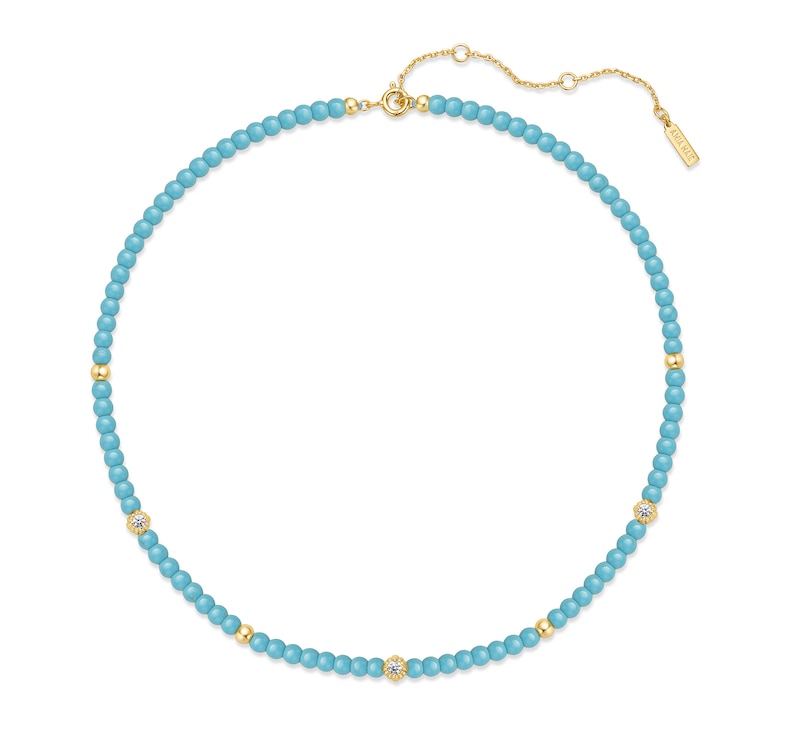 Main Image 1 of Ania Haie Gold Tone Lab Created Turquoise Necklace
