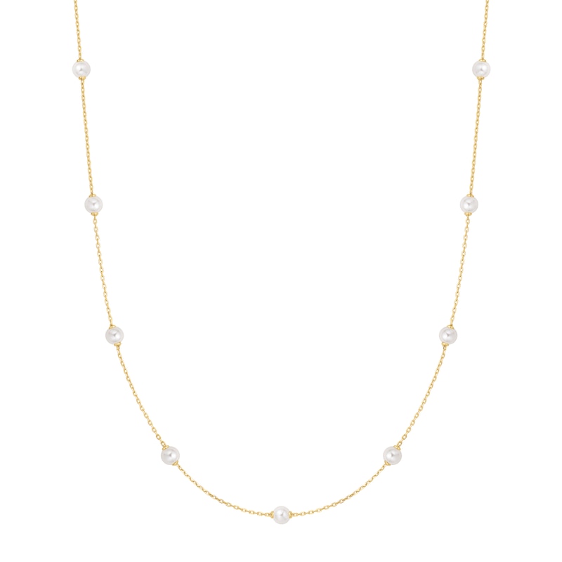 Main Image 1 of Ania Haie Gold Tone Shell Pearl Station Chain Necklace