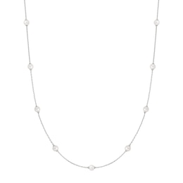 Ania Haie Sterling Silver Shell Pearl Station Chain Necklace