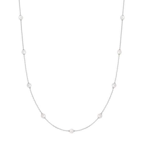 Ania Haie Sterling Silver Shell Pearl Station Chain Necklace