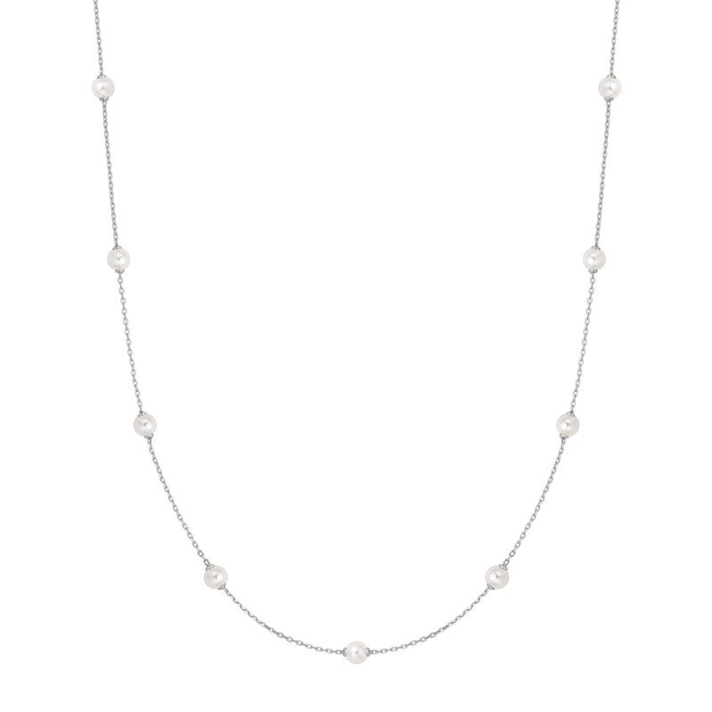 Main Image 1 of Ania Haie Sterling Silver Shell Pearl Station Chain Necklace