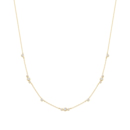 Ania Haie Gold Tone Sparkling Bezel Cubic Zirconia Station Necklace