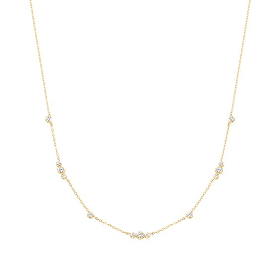 Ania Haie Gold Tone Sparkling Bezel Cubic Zirconia Station Necklace