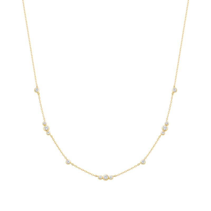Main Image 1 of Ania Haie Gold Tone Sparkling Bezel Cubic Zirconia Station Necklace