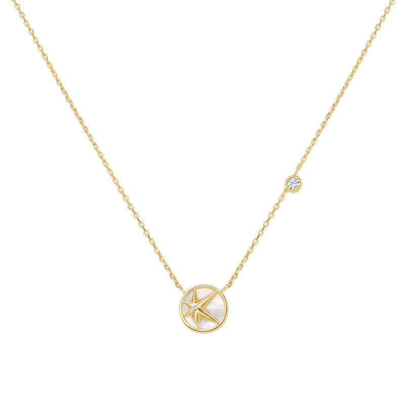Main Image 1 of Ania Haie Gold Tone Starry Mother of Pearl Necklace