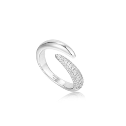 Ania Haie Sterling Silver Sparkle Wrap Adjustable Ring