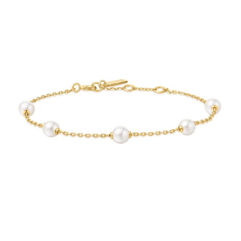 Main Image 1 of Ania Haie Gold Tone Pearl Station Bracelet