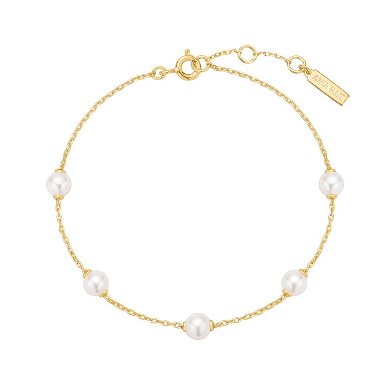 Main Image 2 of Ania Haie Gold Tone Pearl Station Bracelet