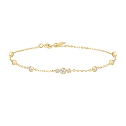 Ania Haie Gold Tone Sparkling Bezel Cubic Zirconia Station Bracelet