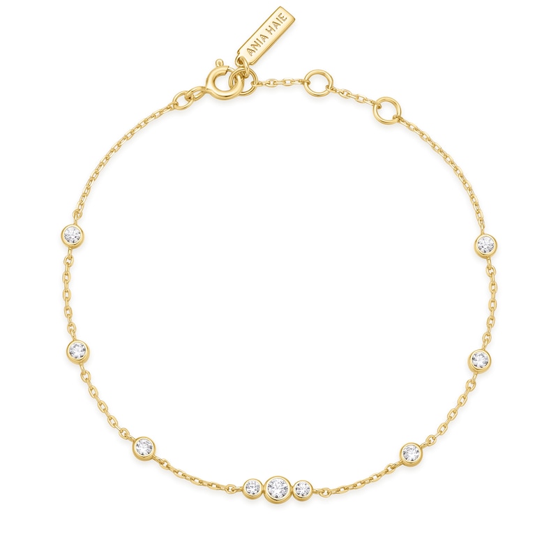 Main Image 2 of Ania Haie Gold Tone Sparkling Bezel Cubic Zirconia Station Bracelet