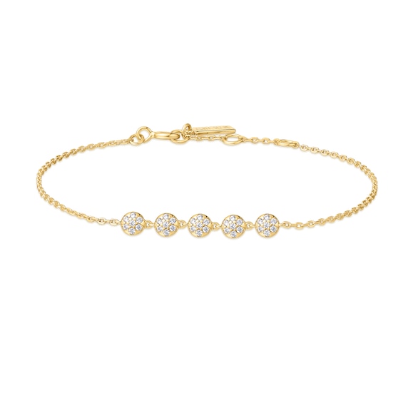 Ania Haie Gold Tone Pavé Multi Beaded Chain Bracelet