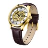 Thumbnail Image 2 of Rotary Men's Skeleton Automatic Gold Tone Brown Leather Strap Watch
