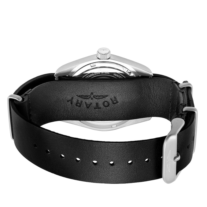 Main Image 3 of Rotary Men's RW 1895 Field Watch Black Leather Strap Watch