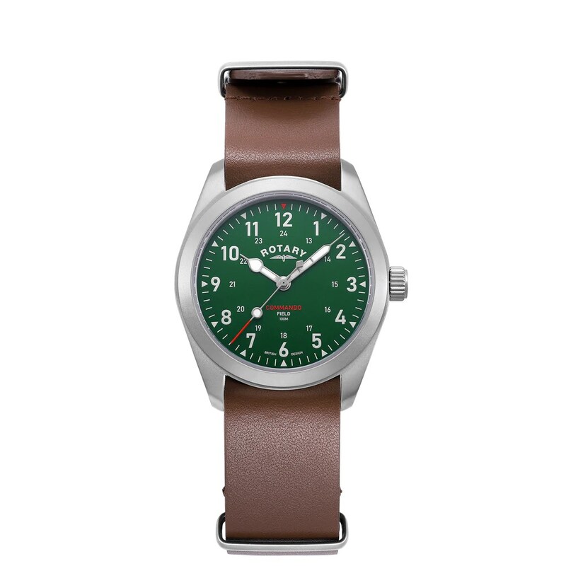 Main Image 1 of Rotary Men's RW 1895 Field Watch Brown Leather Strap Watch