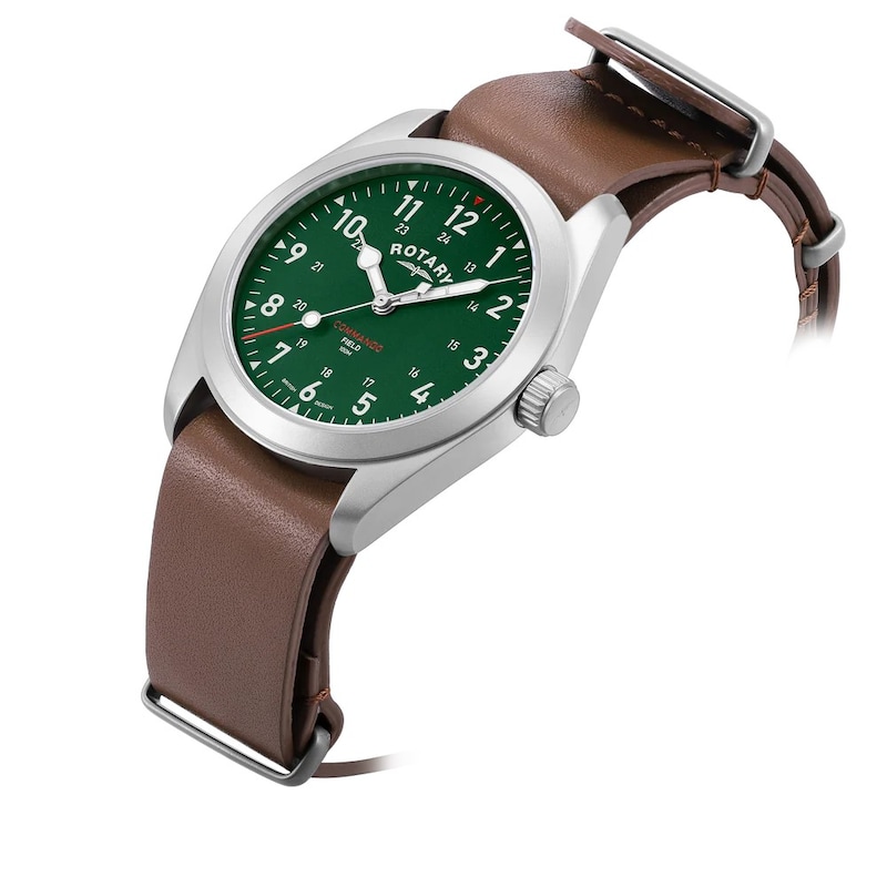 Main Image 2 of Rotary Men's RW 1895 Field Watch Brown Leather Strap Watch