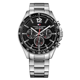 Tommy Hilfiger Men’s Black Chrono Dial Stainless Steel Bracelet Watch