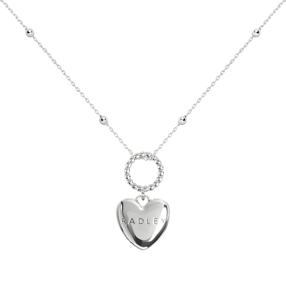 Radley Silver Tone Hanging Heart Pendant Necklace