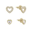 Thumbnail Image 1 of Radley Gold Tone Sterling Silver Stone Set Heart Twin Pack Stud Earrings